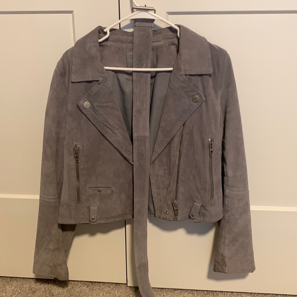 BLANK NYC suede crop moto jacket